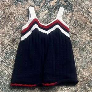 Janie and Jack Navy, White, and Red Knit Camisole